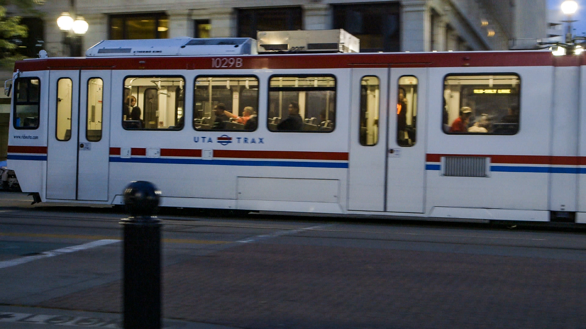 Trax running in Downtown Salt Lake City, Utah 